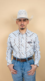 Rock & Roll Long Sleeve Digital Aztec Pearl Snap