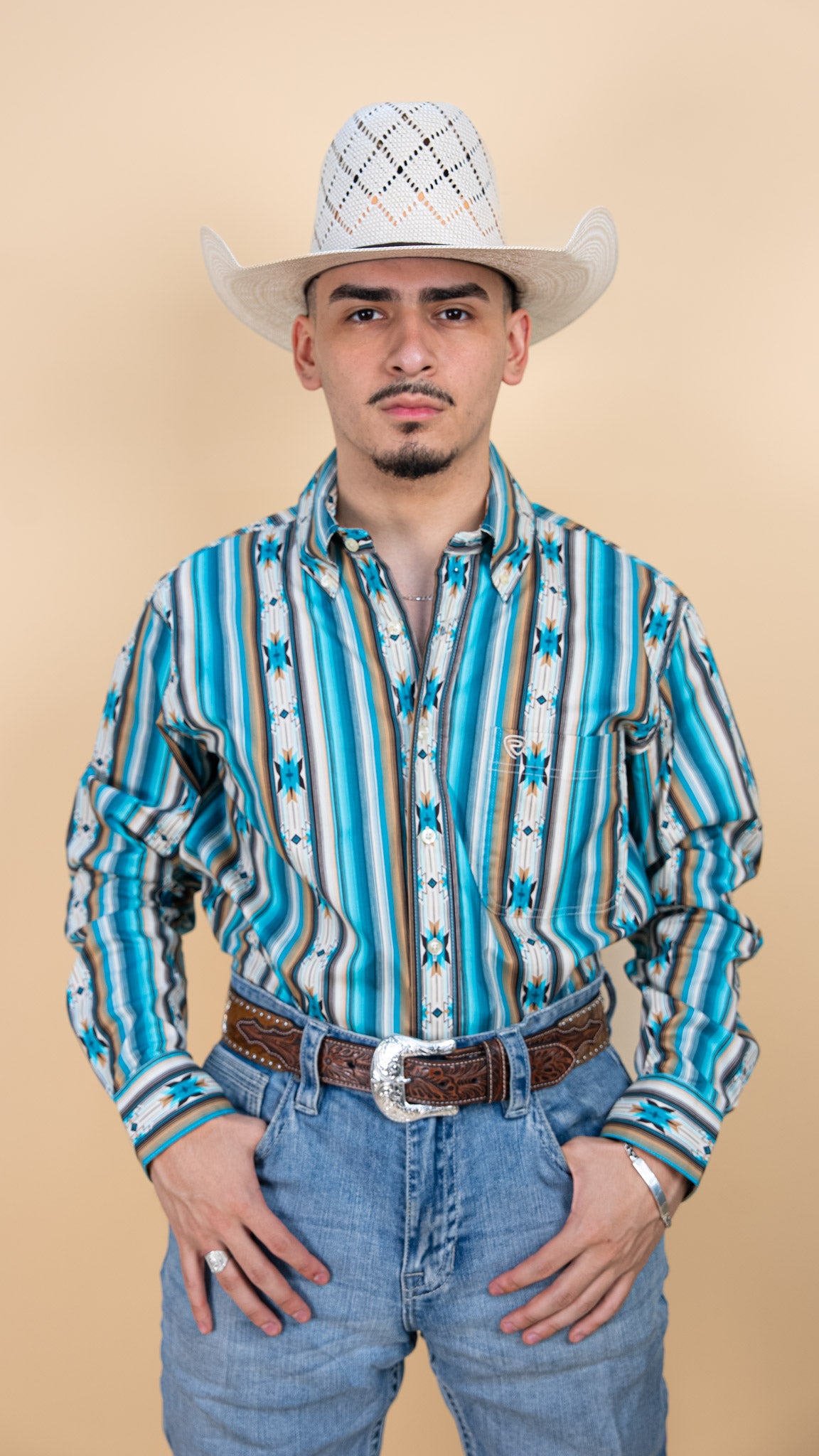 Rock & Roll Long Sleeve Aztec Valdez Button Up