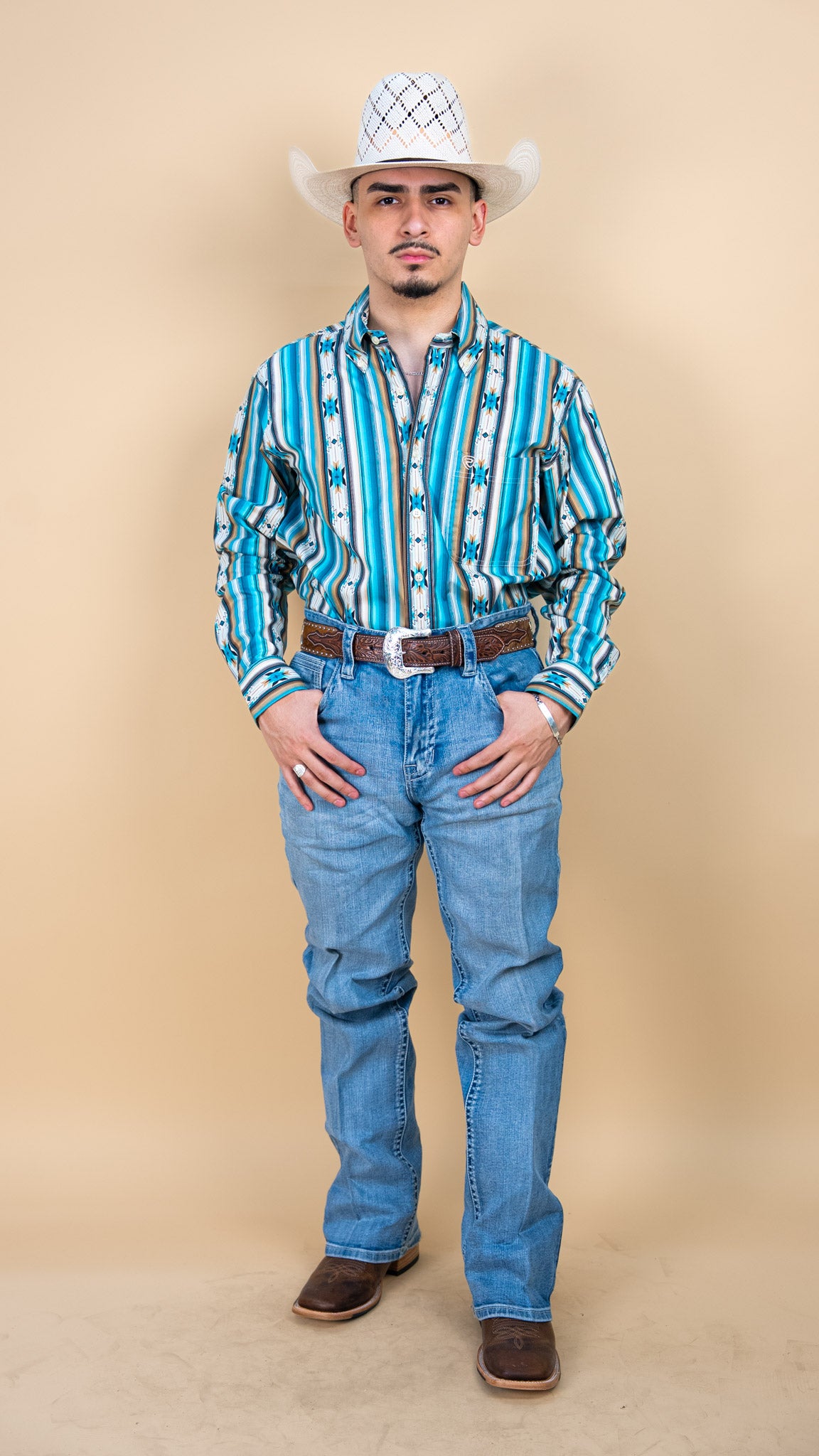 Rock & Roll Long Sleeve Aztec Valdez Button Up
