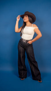Jane Seam Wide-Leg Jeans