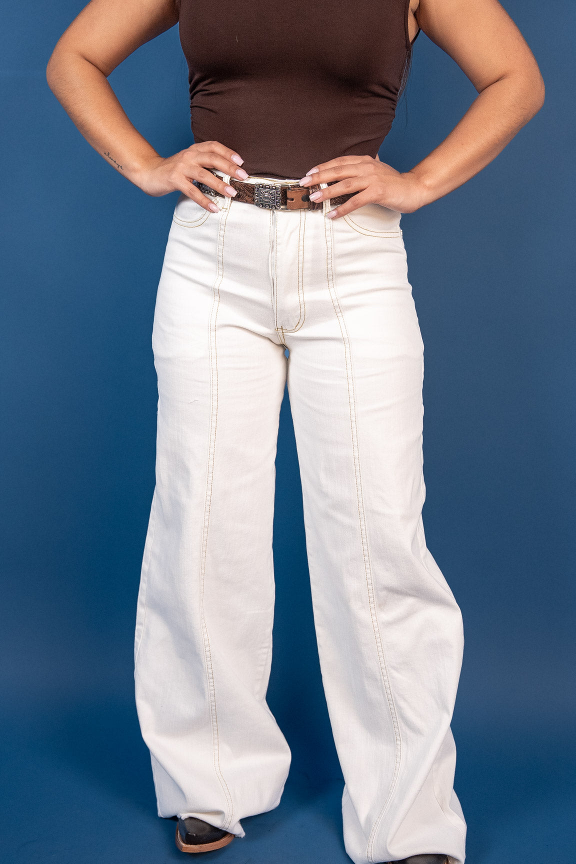 Jane Seam Wide-Leg Jeans