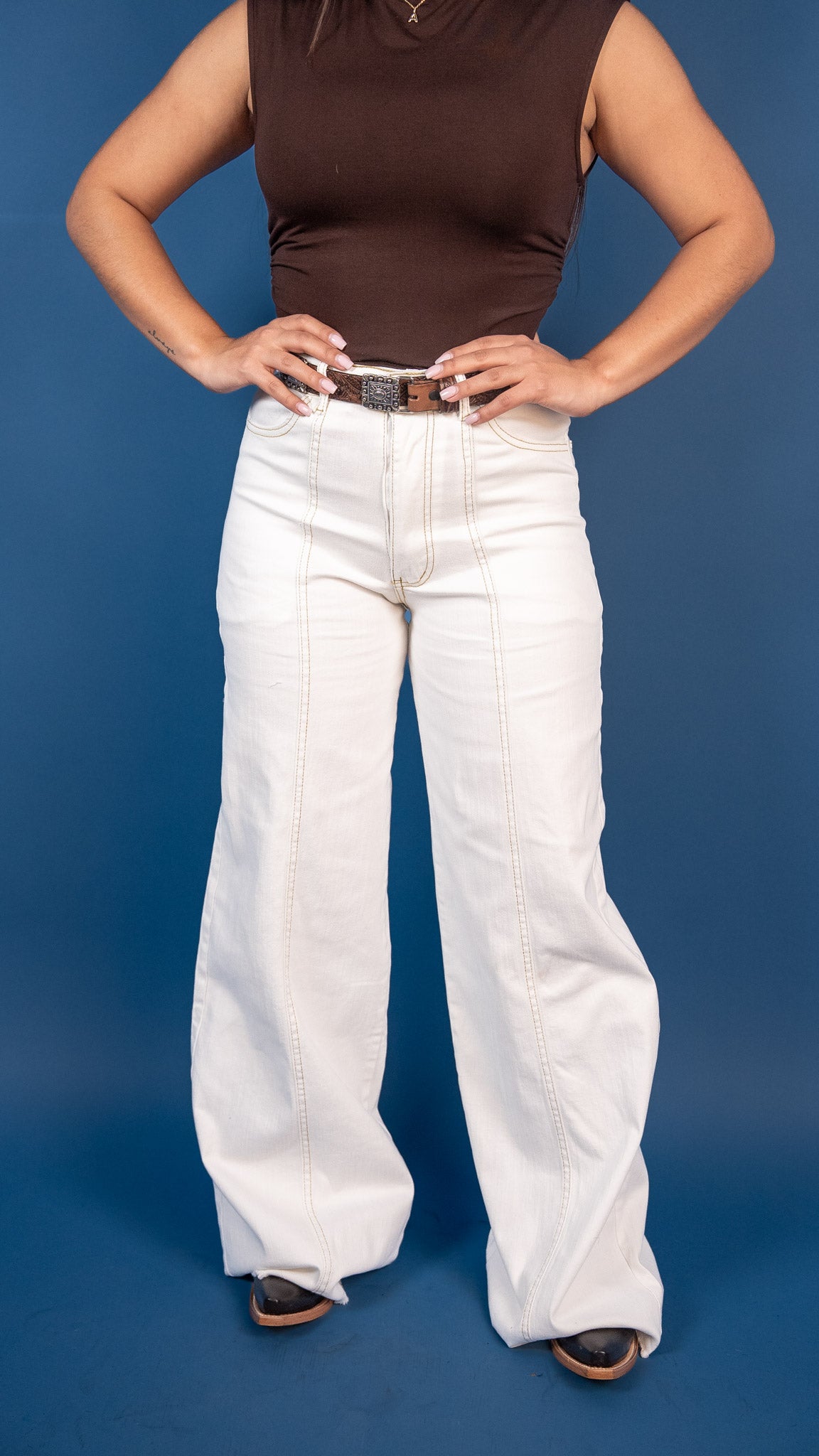 Jane Seam Wide-Leg Jeans