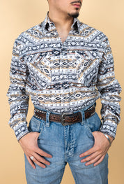 Panhandle Long Sleeve Walker Aztec  Pearl Snap