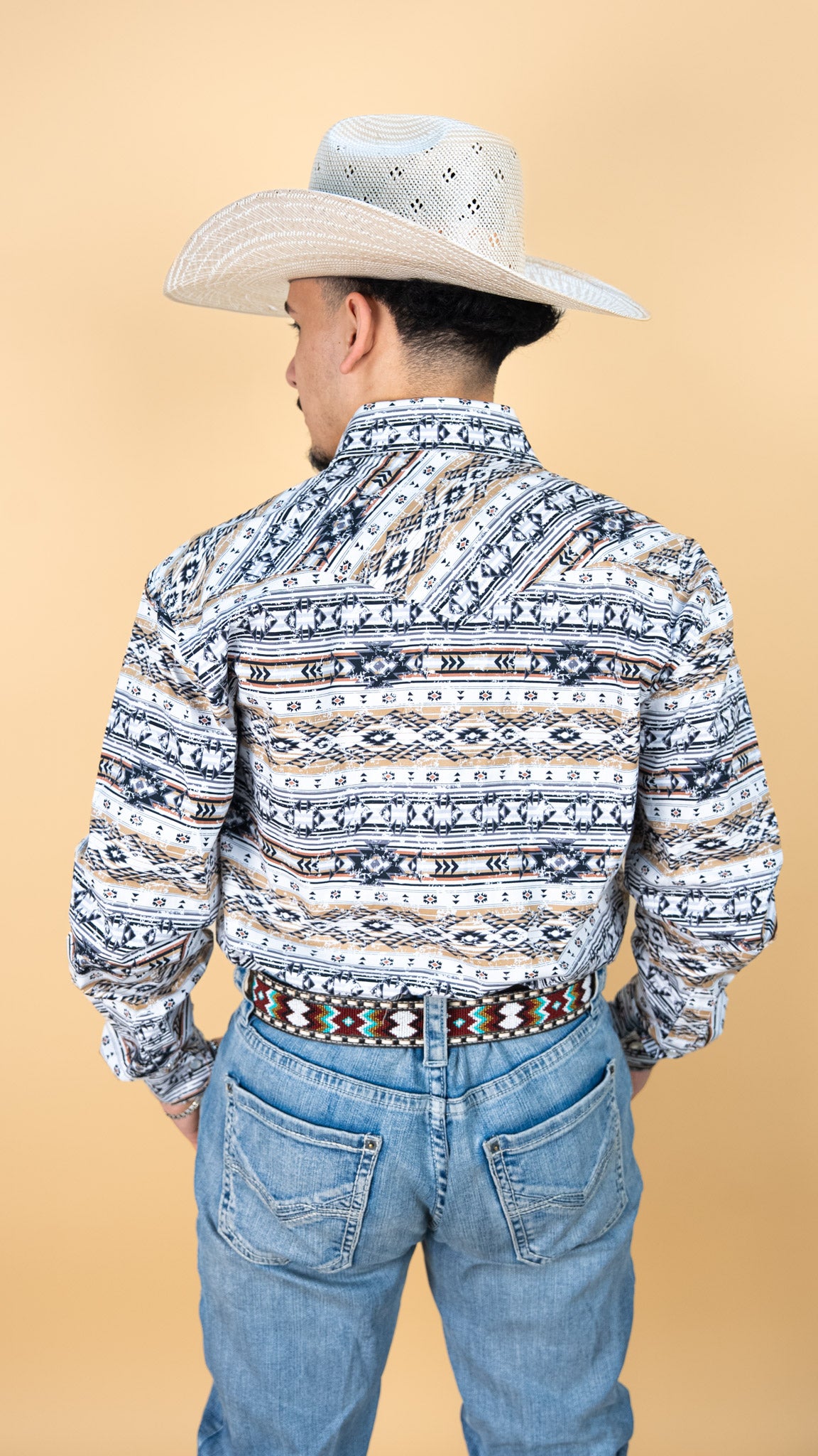 Panhandle Long Sleeve Walker Aztec  Pearl Snap