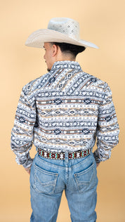 Panhandle Long Sleeve Walker Aztec  Pearl Snap