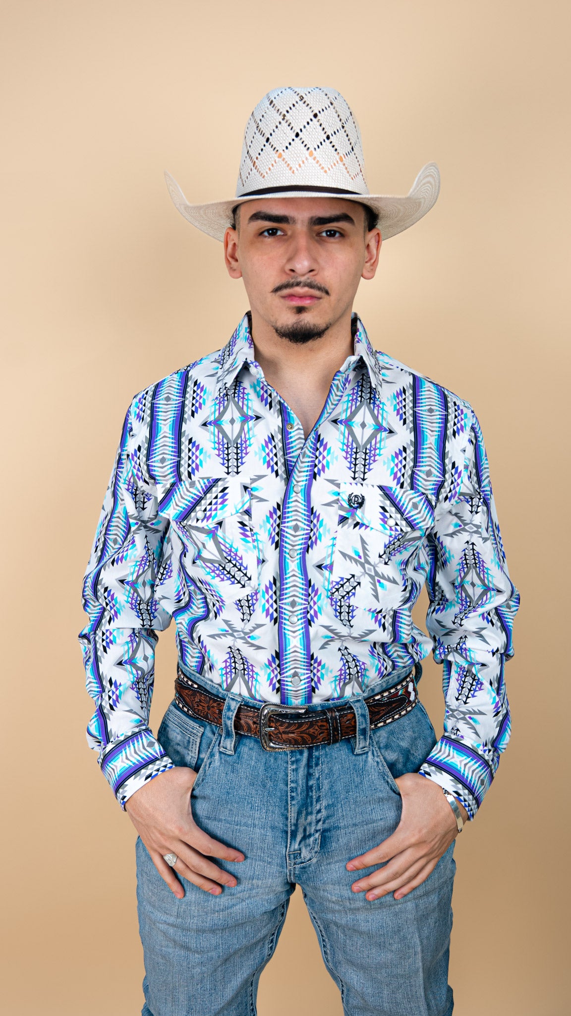 Panhandle Long Sleeve Aztec London Pearl Snap