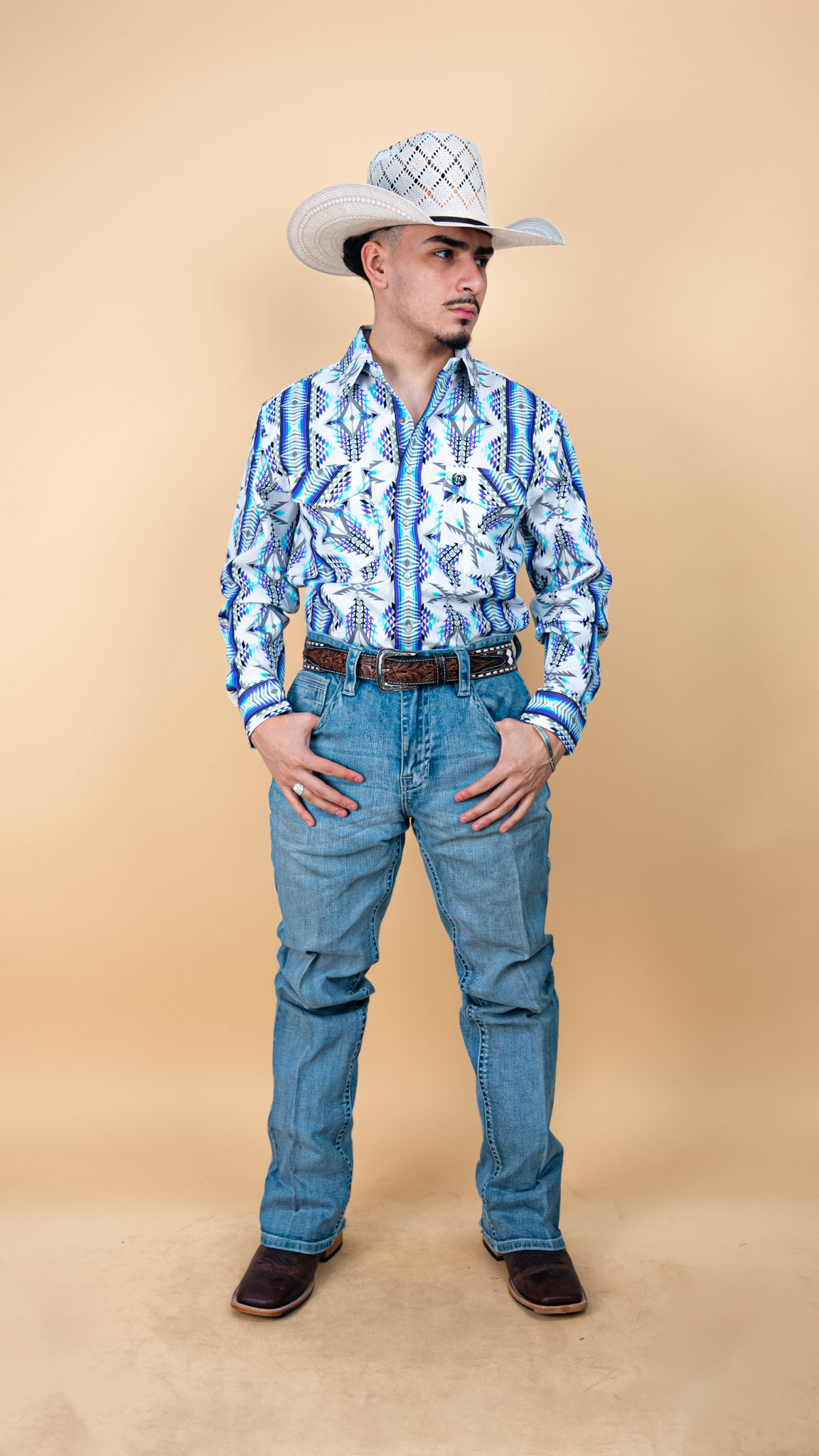 Panhandle Long Sleeve Aztec London Pearl Snap