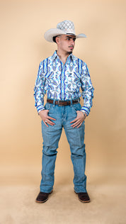 Panhandle Long Sleeve Aztec London Pearl Snap