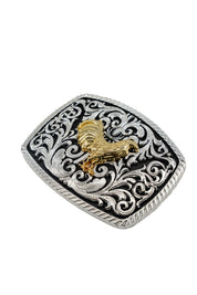 Intricate Scrollwork Rooster Belt Buckle