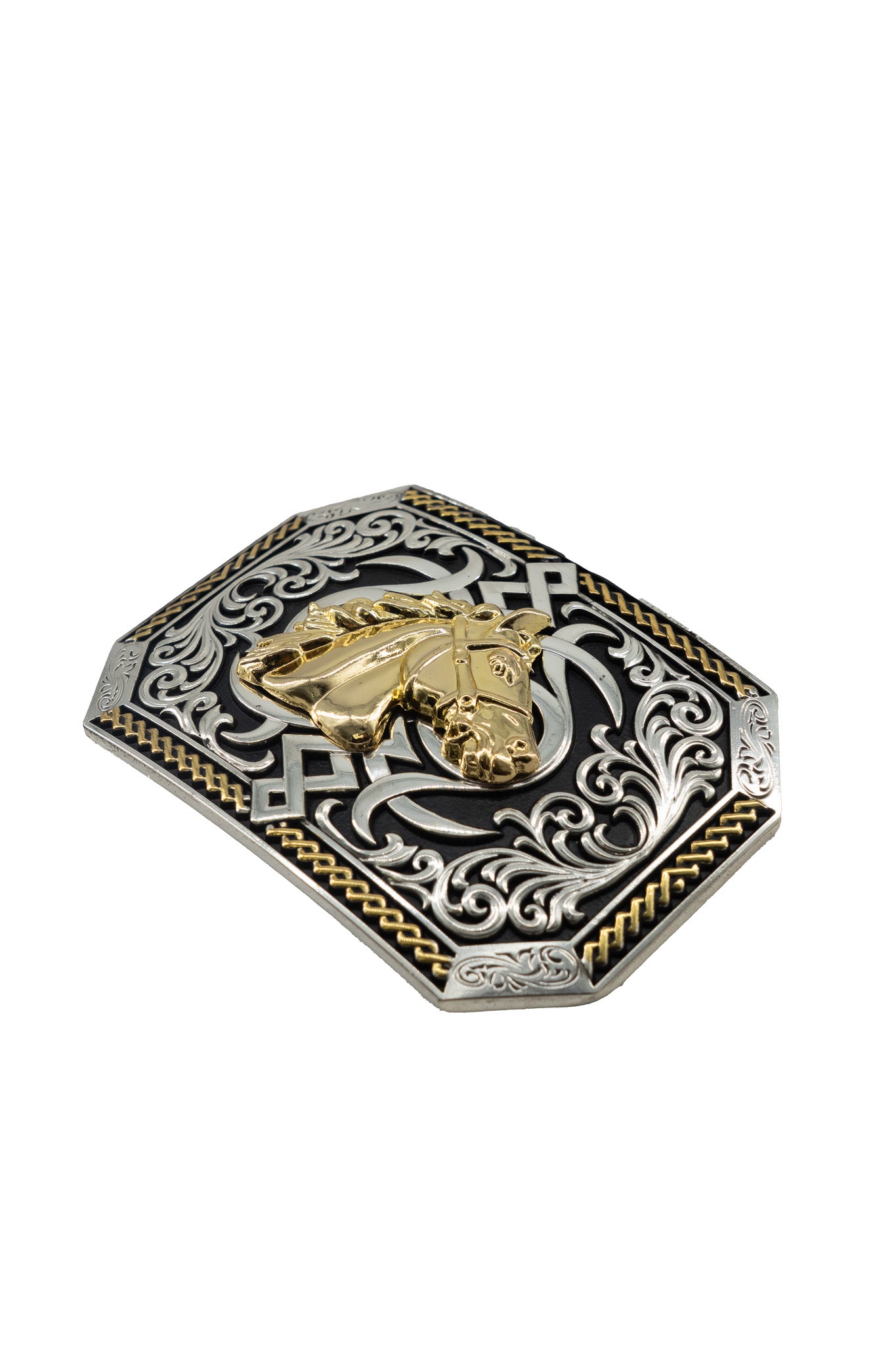 Sacred Arabesque Bull-Rider Belt Buckle