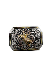 Sacred Arabesque Bull-Rider Belt Buckle