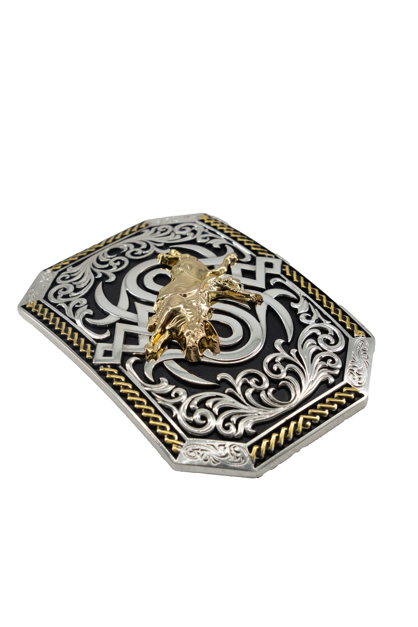 Sacred Arabesque Bull-Rider Belt Buckle