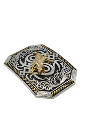 Sacred Arabesque Bull-Rider Belt Buckle