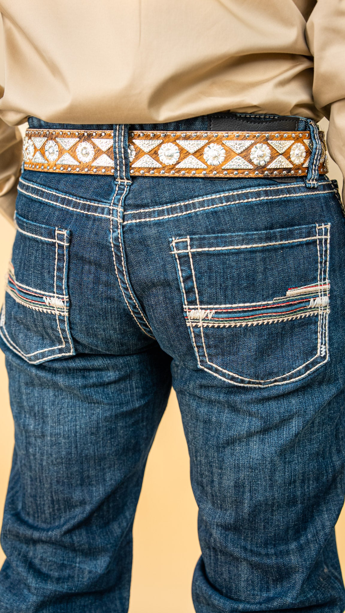 ROCK & ROLL DENIM MEN'S REVOLVER DARK VINTAGE WASH SLIM STRAIGHT REFLEX DENIM JEANS