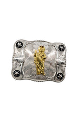 Symmetrical Silver Rectangle San Judas Belt Buckle