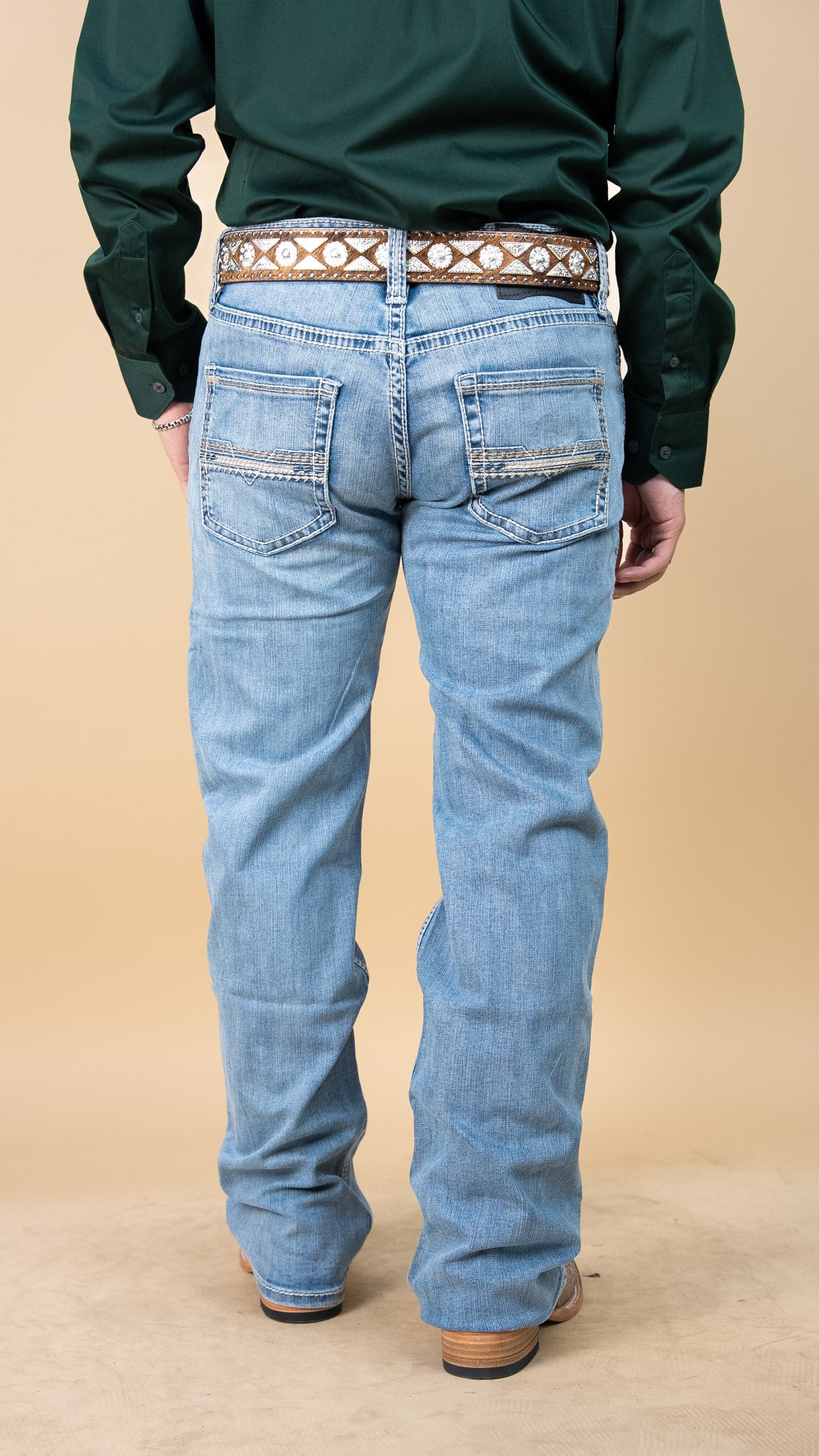 Rock & Roll Denim Men's Pistol Light Wash Regular Fit Straight Boot Jeans