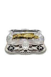 Symmetrical Silver Rectangle San Judas Belt Buckle