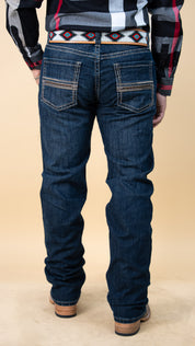 Rock & Roll Denim Men's Revolver Dark Wash  Slim Fit Straight Leg Reflex Jeans