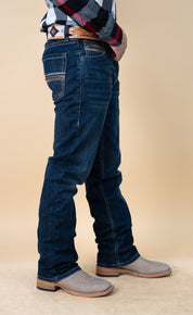 Rock & Roll Denim Men's Revolver Dark Wash  Slim Fit Straight Leg Reflex Jeans