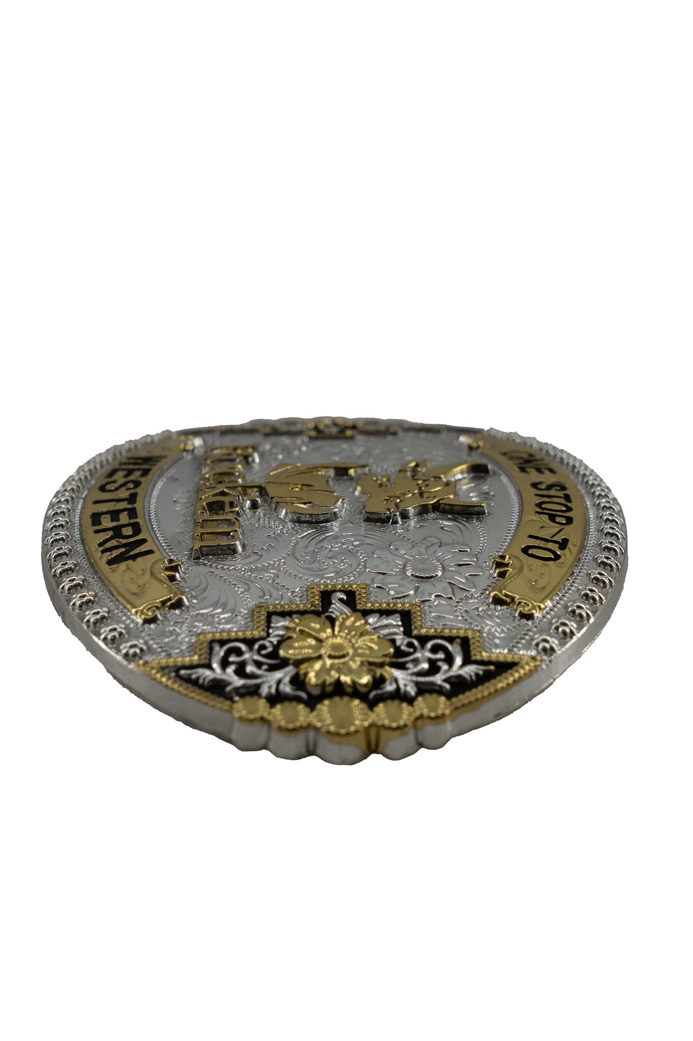 Rock’em Oval Western Bull Belt Buckle