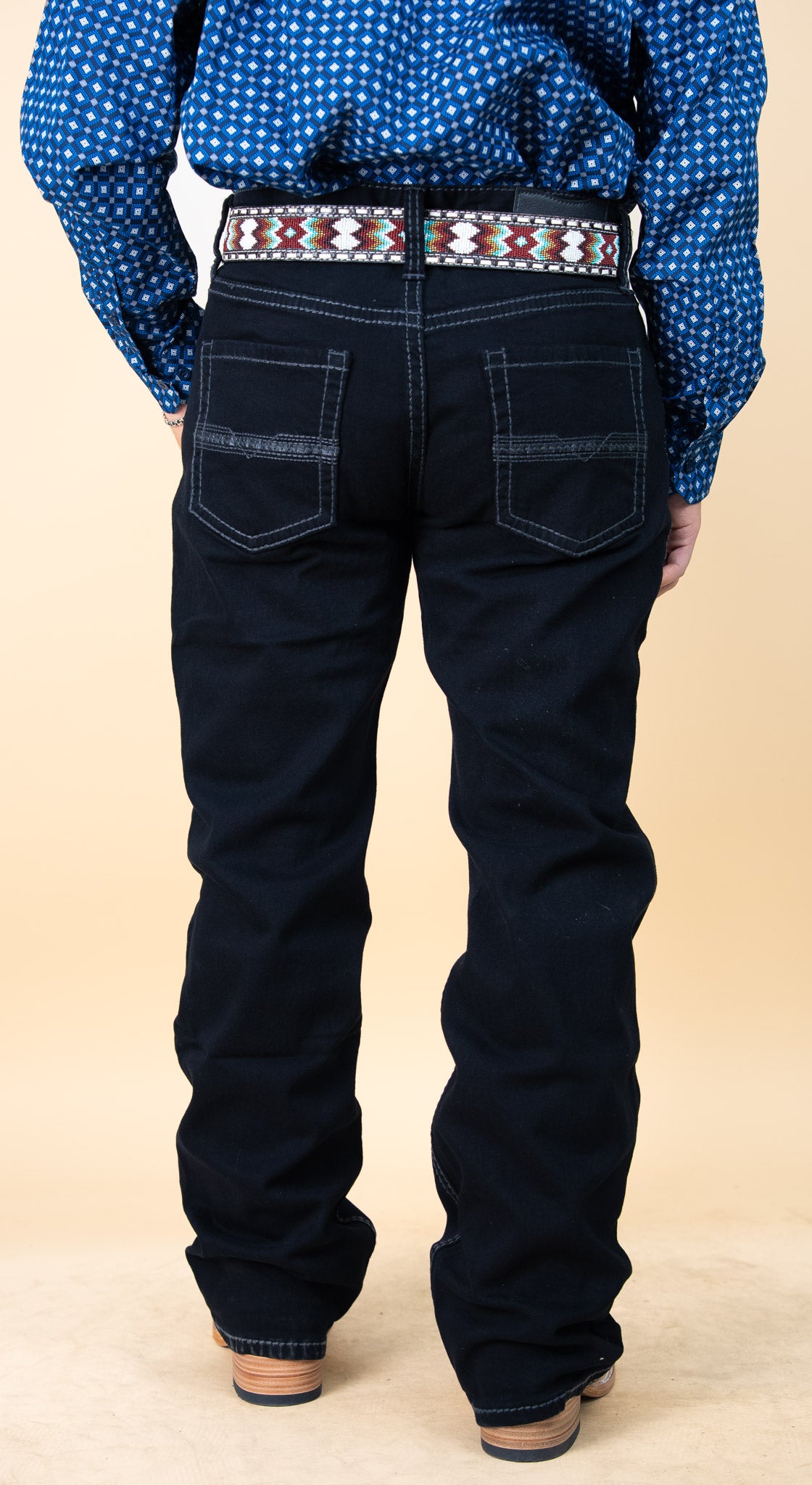Rock & Roll Denim Men's Double Barrel Black Straight Boot Relax Fit Jeans