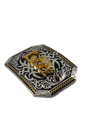Sacred Arabesque Kneeling Prayer Cross Belt Buckle