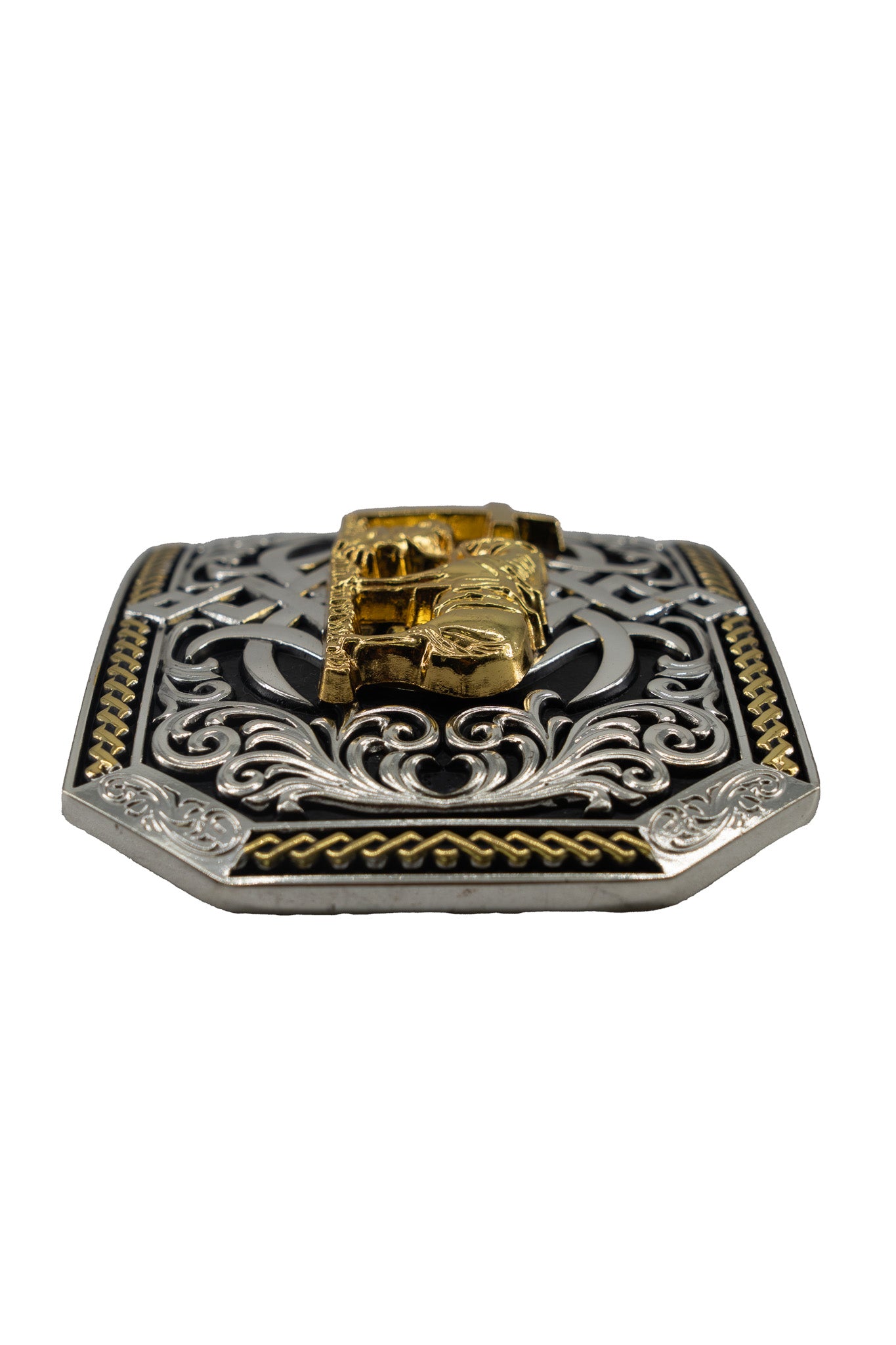 Sacred Arabesque Kneeling Prayer Cross Belt Buckle