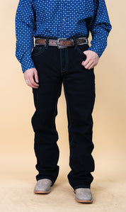 Rock & Roll Denim Men's Double Barrel Black Straight Boot Relax Fit Jeans