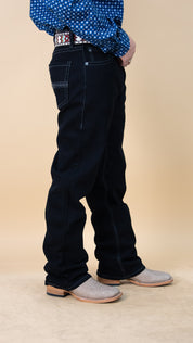 Rock & Roll Denim Men's Double Barrel Black Straight Boot Relax Fit Jeans
