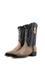 Luke Suede Round Toe Cowboy Boot