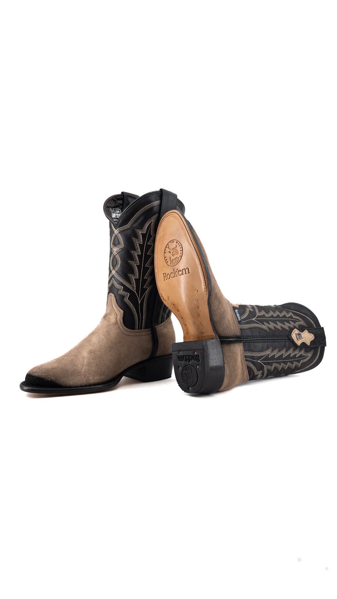 Luke Suede Round Toe Cowboy Boot