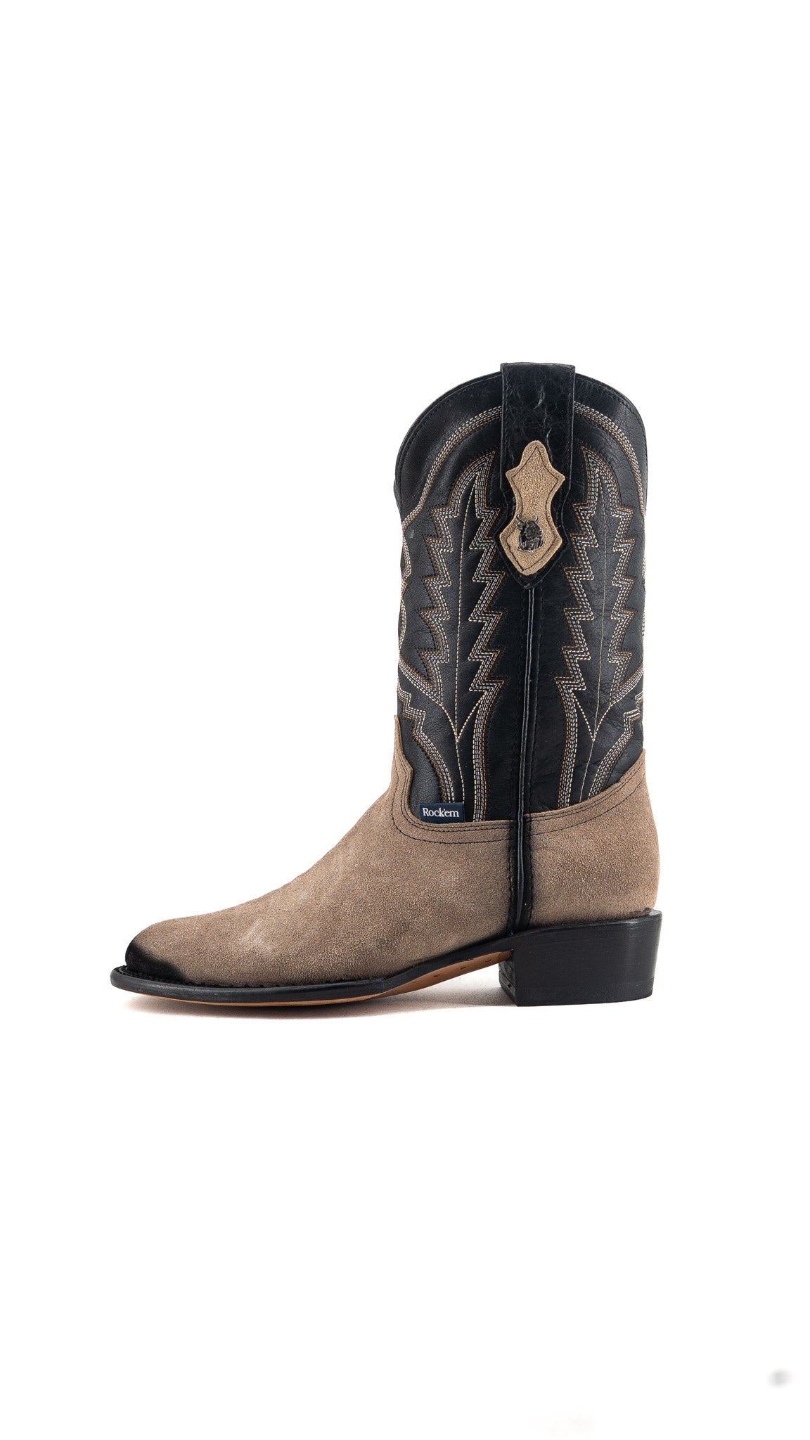 Luke Suede Round Toe Cowboy Boot