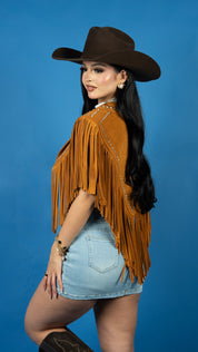 Dolly Fringe Rhinestone Vest