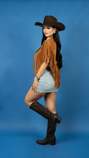 Dolly Fringe Rhinestone Vest
