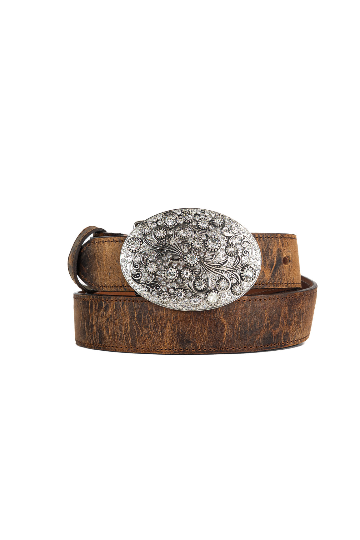 Rhinestone Buckle Cowgirl Belt