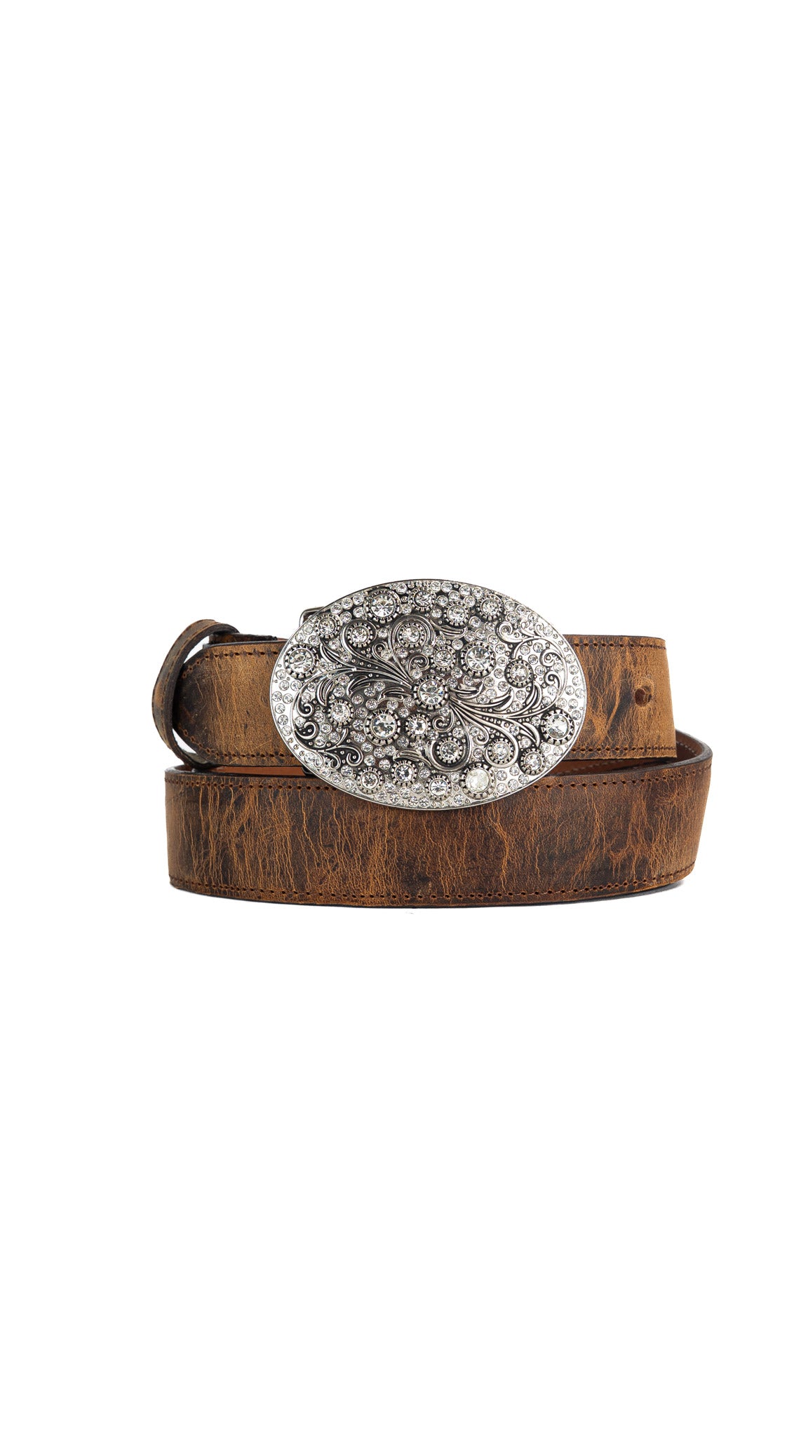 Rhinestone Buckle Cowgirl Belt