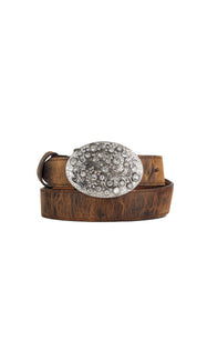 Rhinestone Buckle Cowgirl Belt