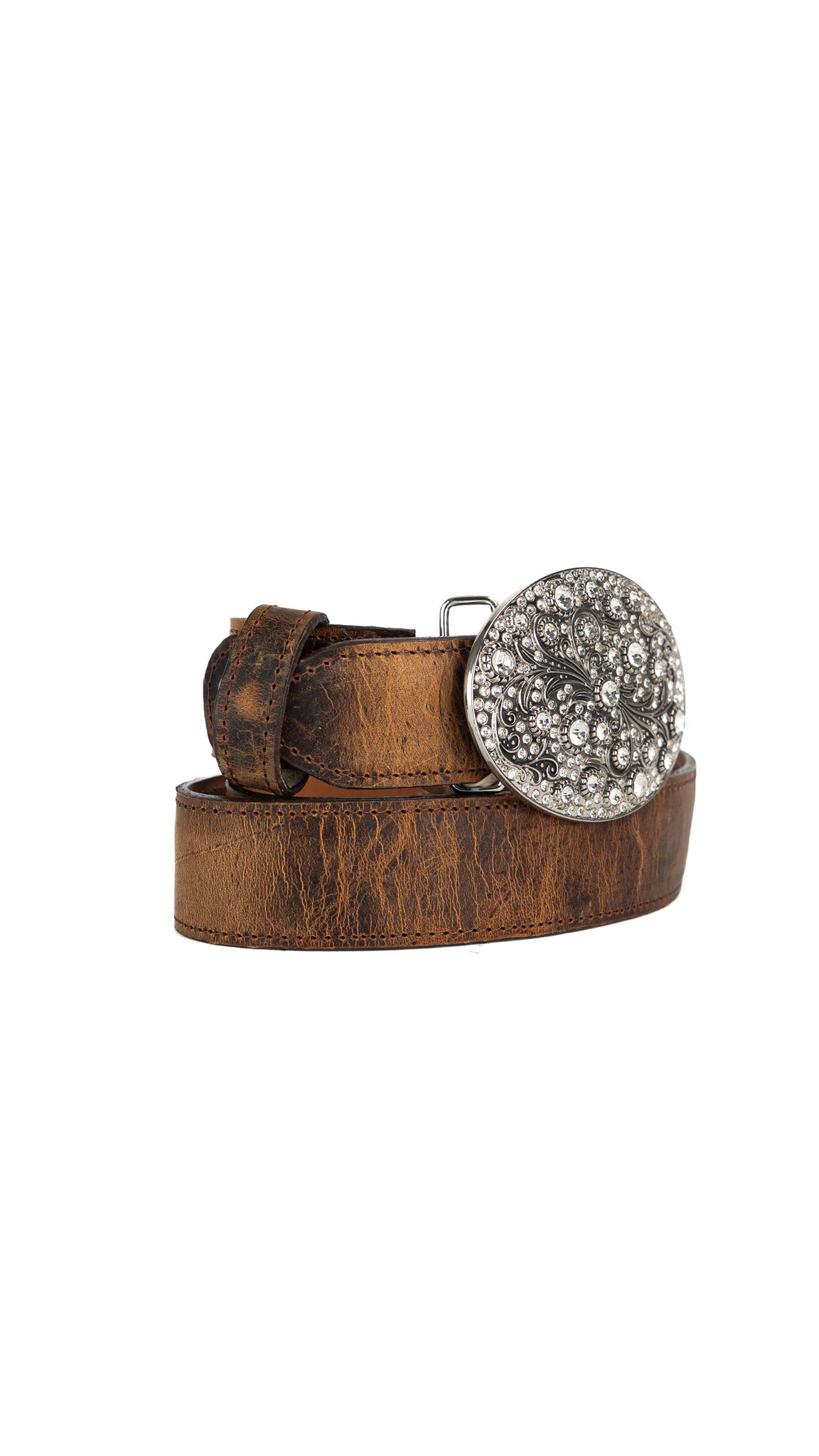 Rhinestone Buckle Cowgirl Belt