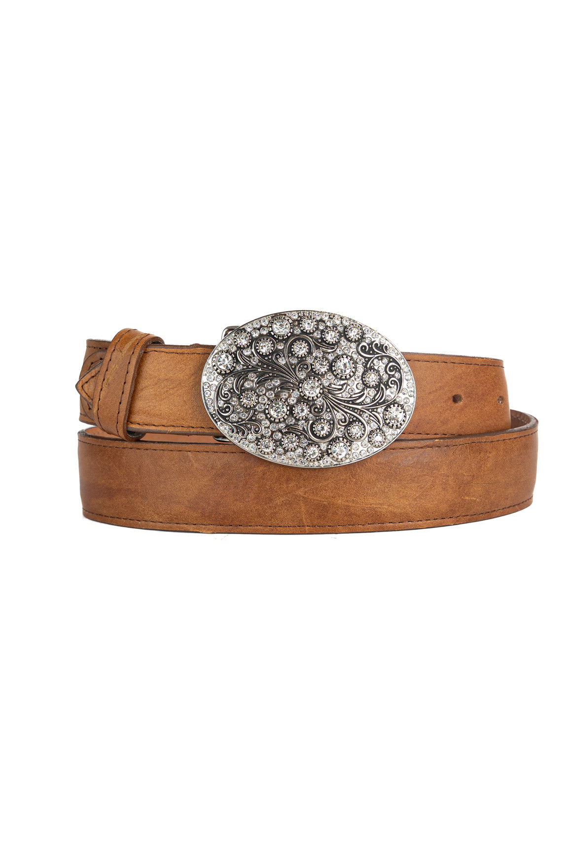 Rhinestone Buckle Cowgirl Belt