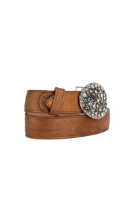 Rhinestone Buckle Cowgirl Belt
