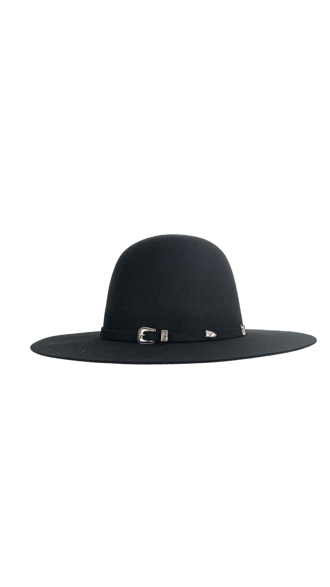 Rock'em 4X Black Kids Open Crown Felt Cowboy Hat