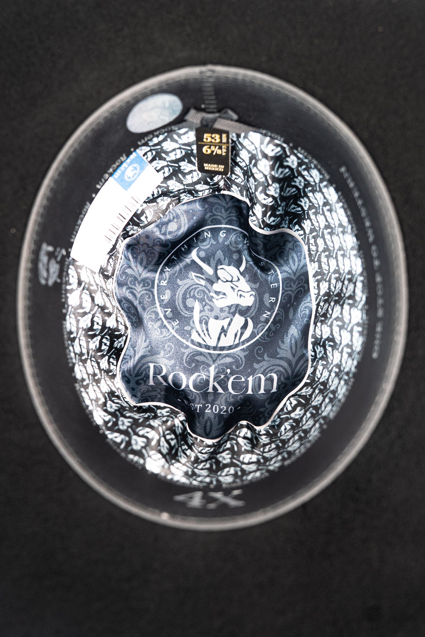 Rock'em 4X Black Kids Open Crown Felt Cowboy Hat