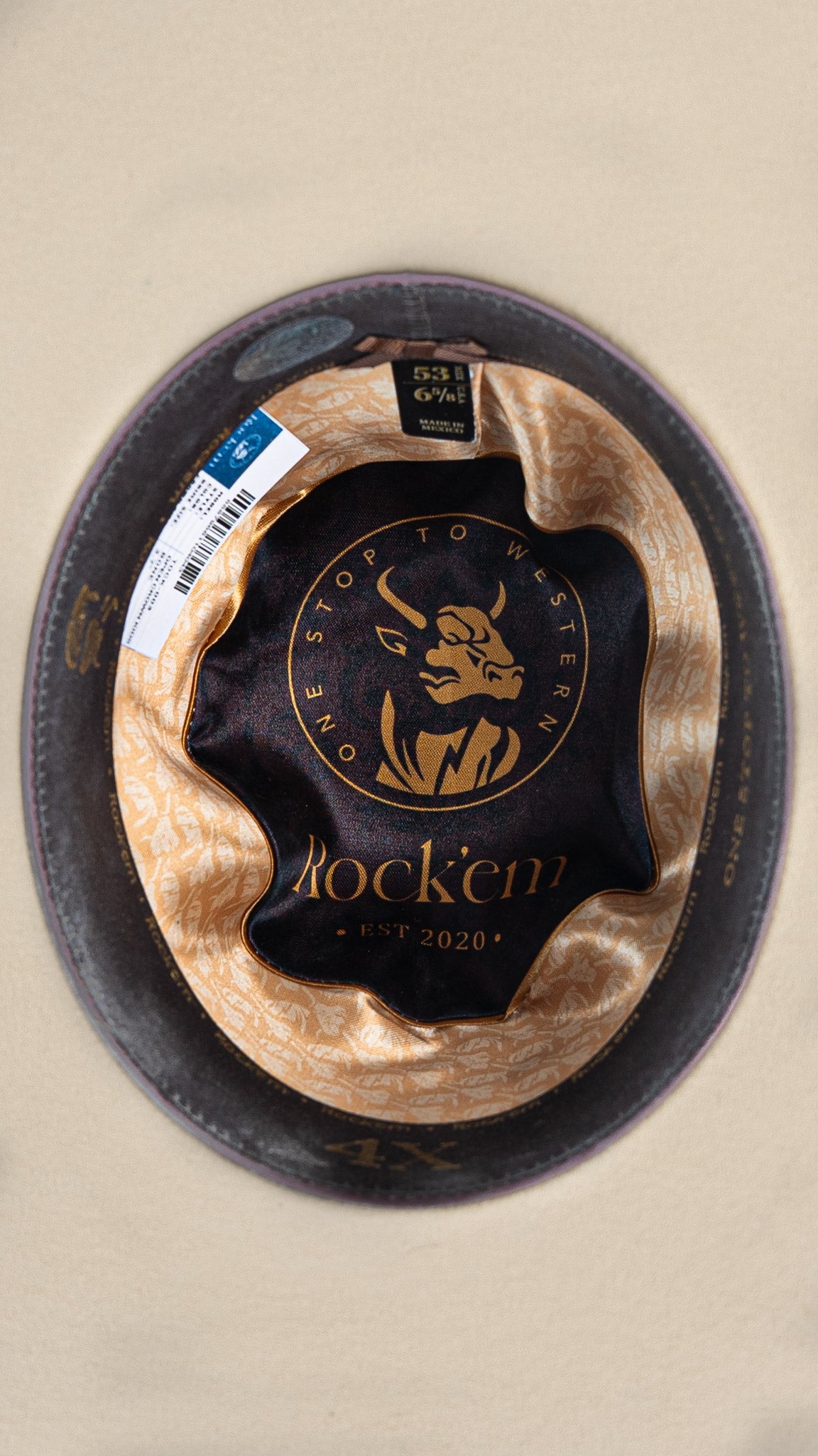 Rock'em 4X Bone Kids Open Crown Felt Cowboy Hat