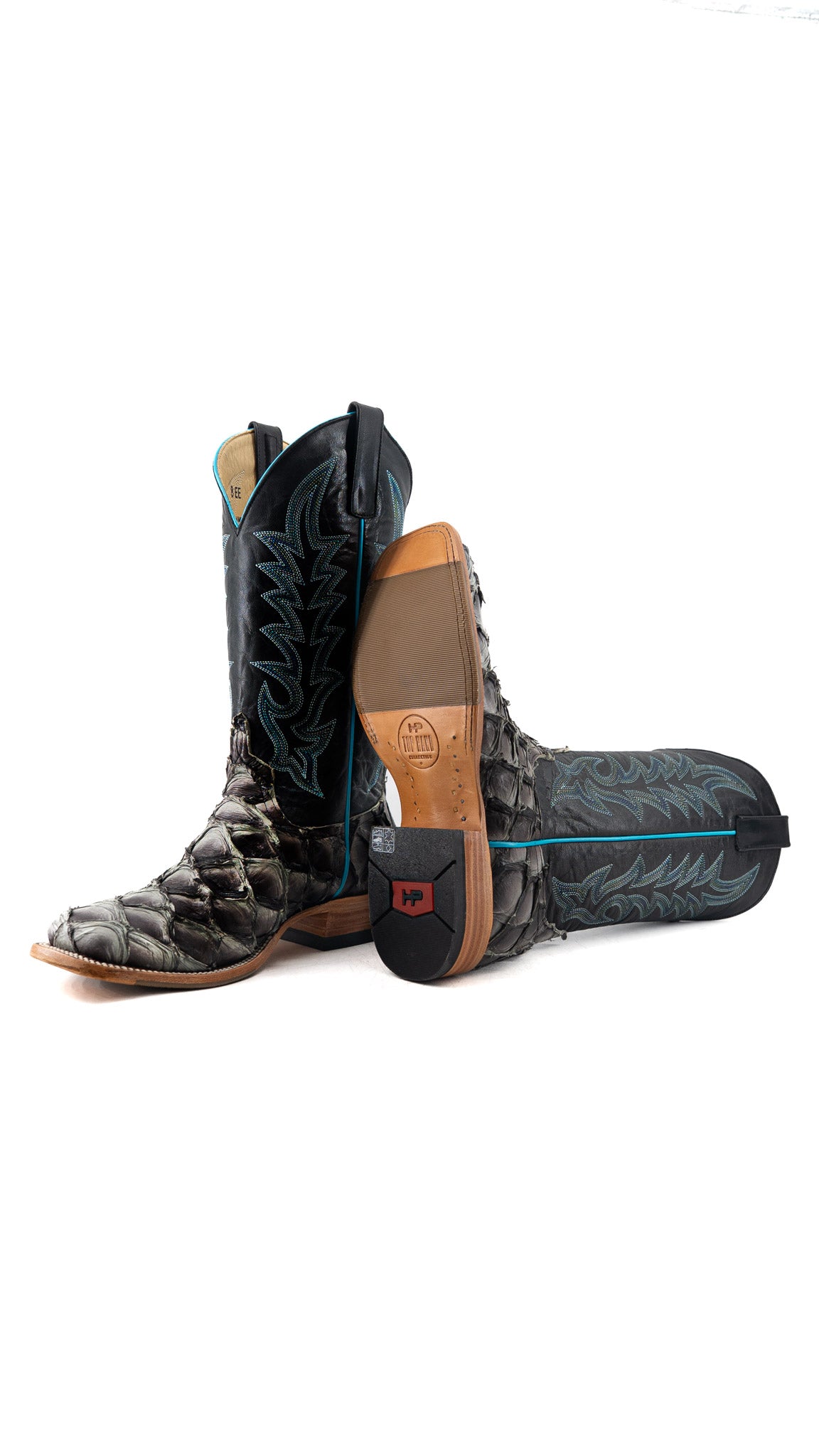 Horse Power Pirarucu Petrified Oak Square Toe Cowboy Boot