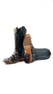 Horse Power Pirarucu Petrified Oak Square Toe Cowboy Boot