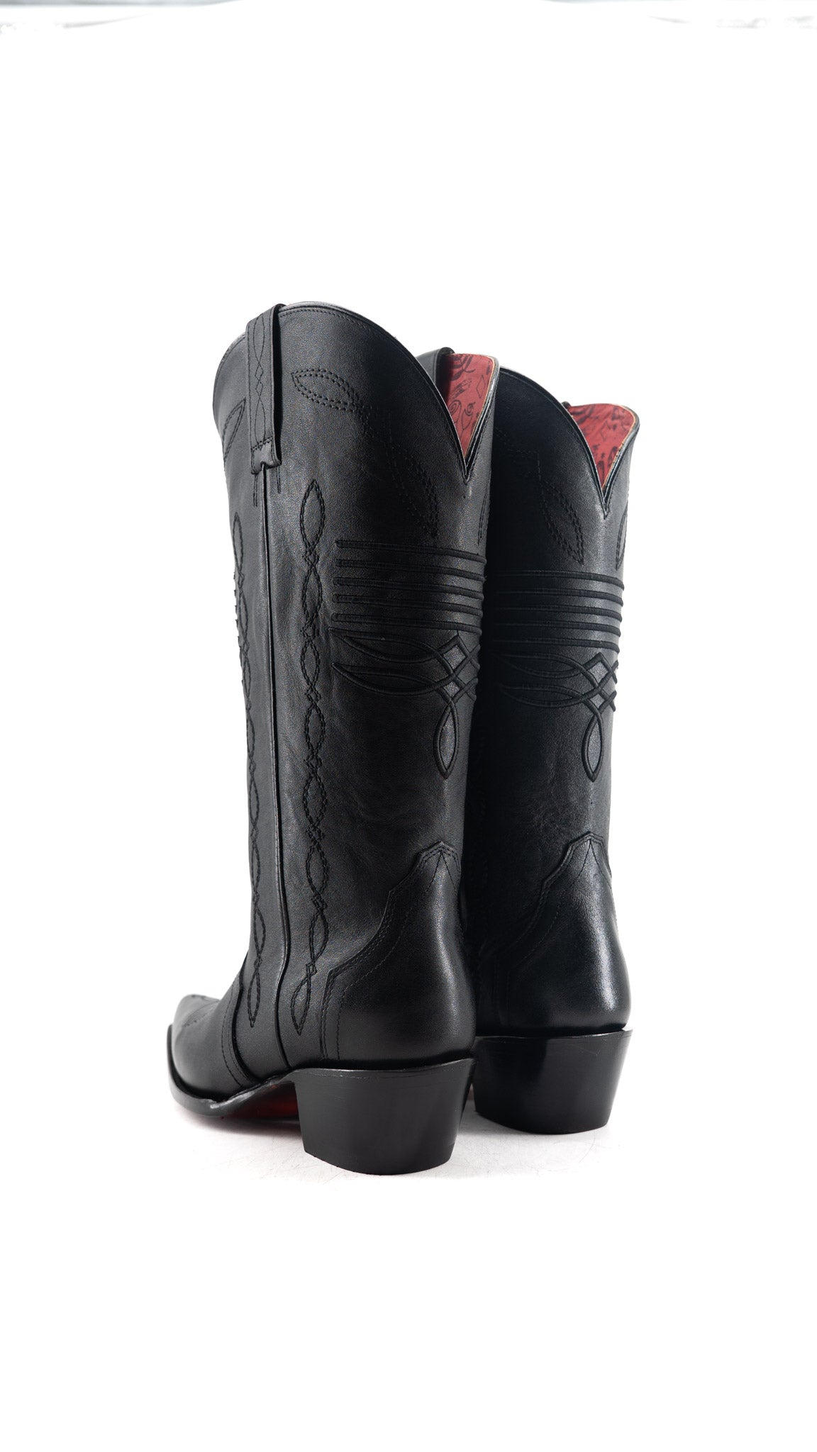 Dalia Midi Red Bottom Wide Calf Snip Toe Cowgirl Boot