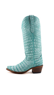 Rory Belly Caiman Midi Snip Toe Cowgirl Boot