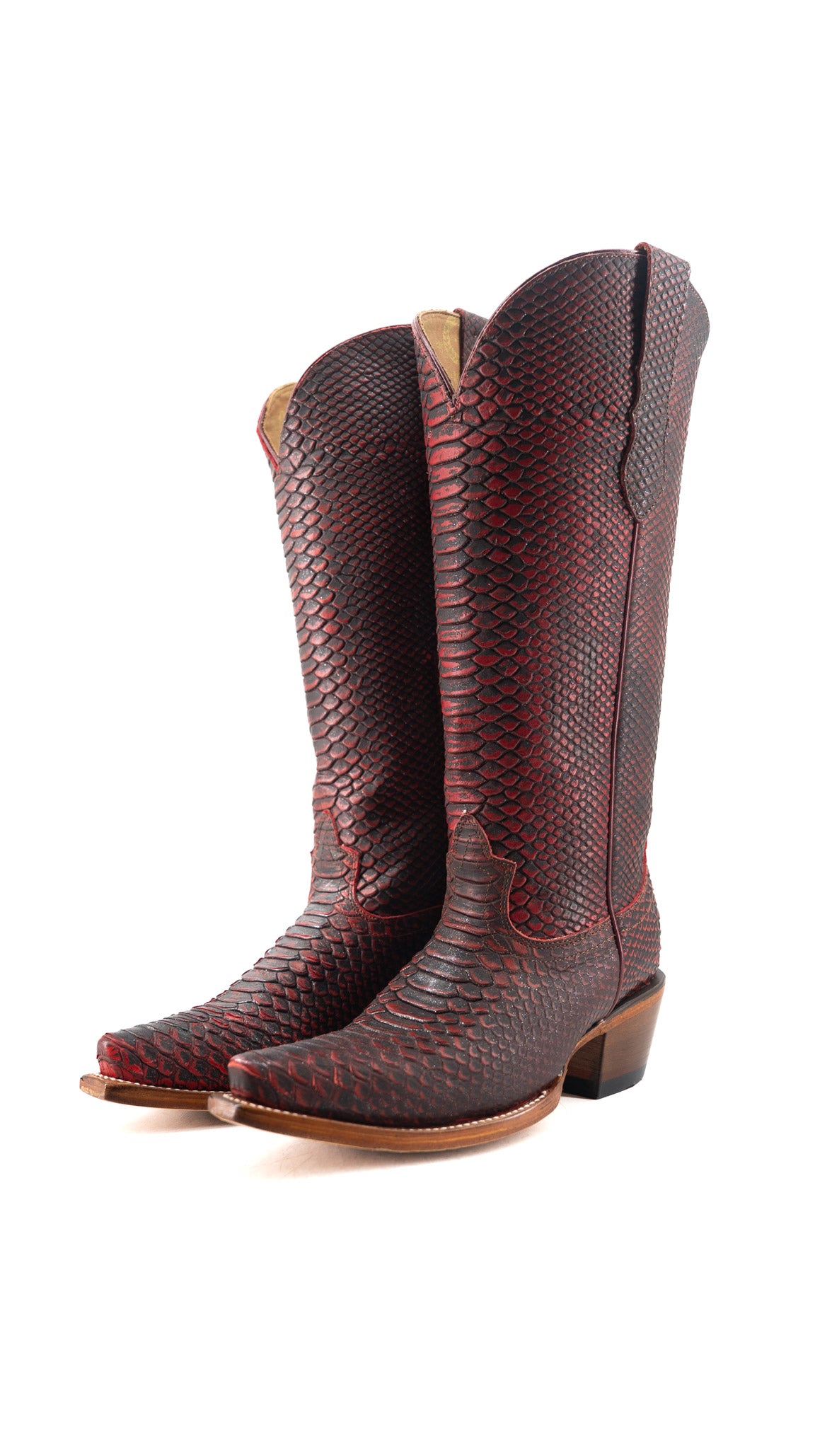 Chloe Python Midi Snip Toe Cowgirl Boot