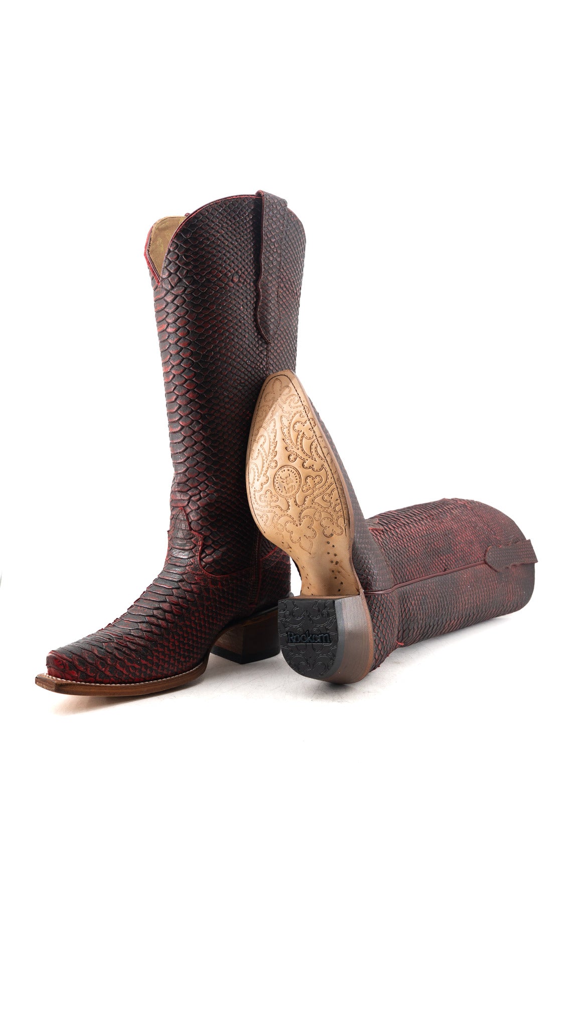 Chloe Python Midi Snip Toe Cowgirl Boot