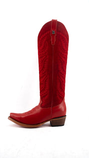 Katelyn Tall Red Bottom Snip Toe Cowgirl Boot